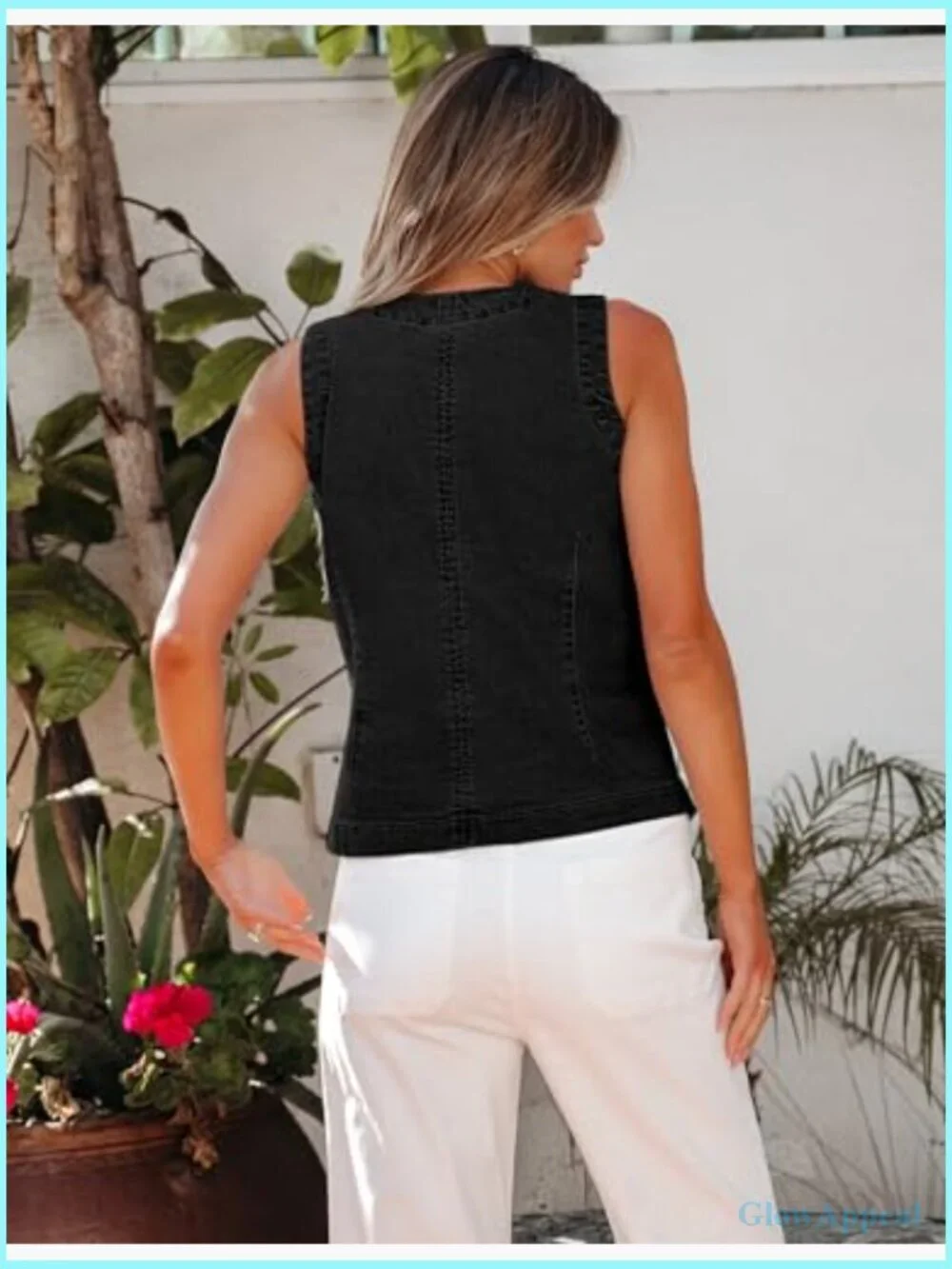 Denim Vest Top Sleeveless Button Down Casual Summer Western Waistcoat